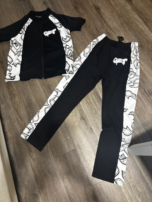 Money Flow Tracksuit Set | Zip-Up Streetwear Jogger Set