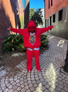 Red Boxer Hoodie Flare Set | Trendy Streetwear Outfit 